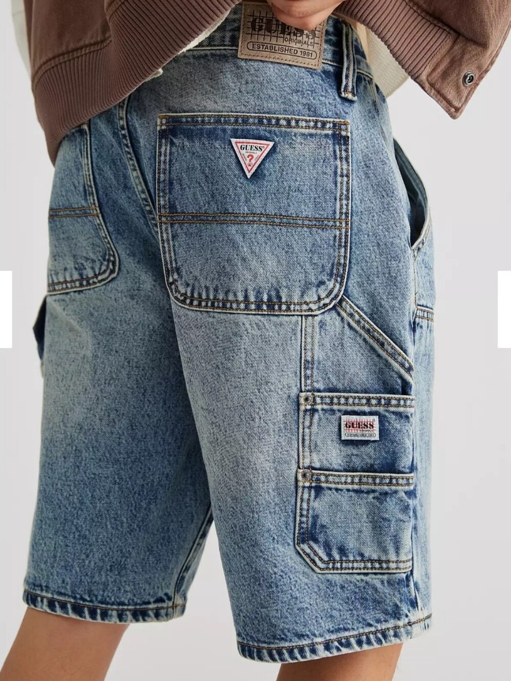 GUESS Originals Paneled Carpenter Denium Cargo Shorts - Urban Outfitters - Sz 28